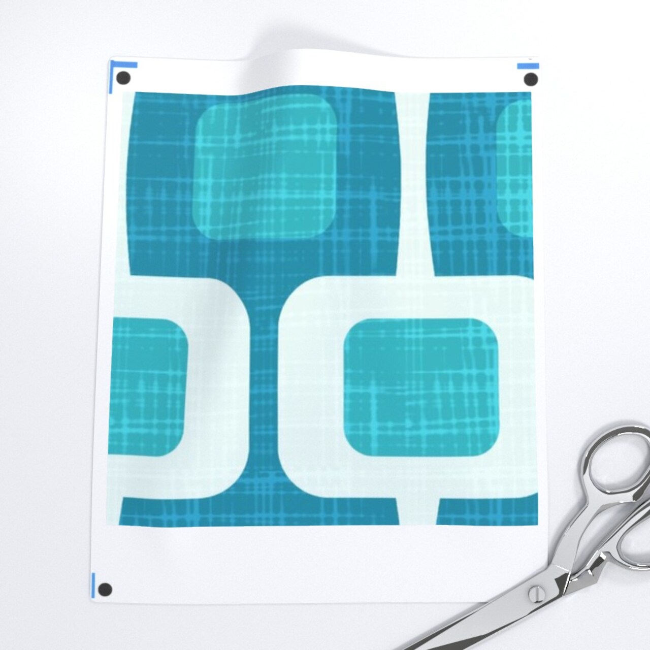 Turquoise Mod Mid Century Modern Retro 1960S Atomic Era 1950S Vintage Custom Printed Fabric by Spoonflower Various Fabrics by the Yard or Fat Quarter